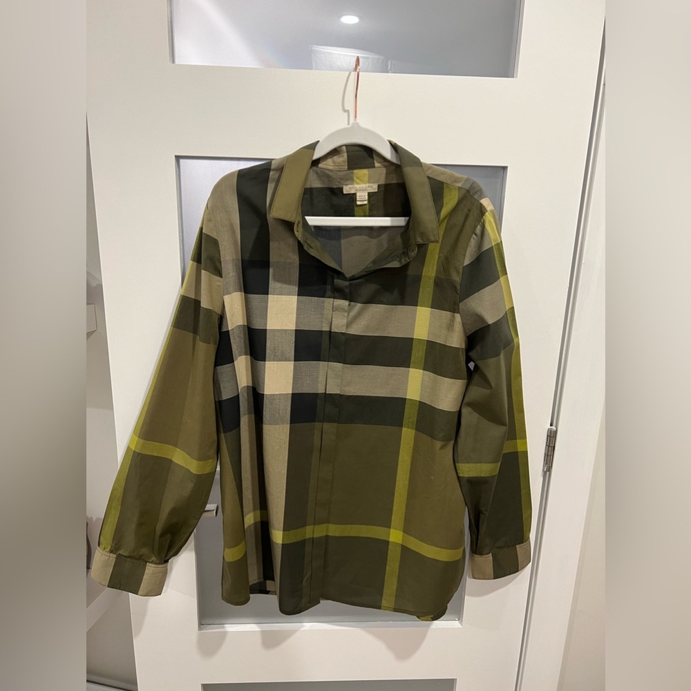 AUTHENTIC Burberry Olive Green cotton check shirt